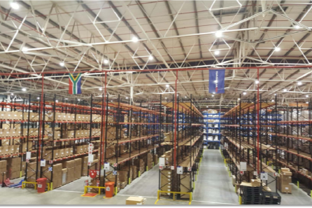 Luz LED industrial de gran altura para iluminación de almacenes en Sudáfrica