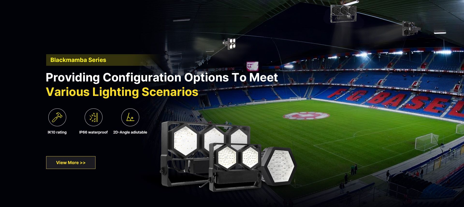 Serie Blackmamba que proporciona opciones de configuración para satisfacer diversas escenas de iluminación